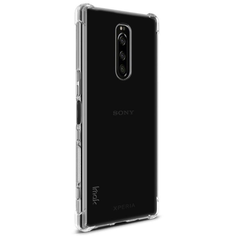 Hoesje Sony Xperia 1 Transparant Zwart Imak Huidgevoel