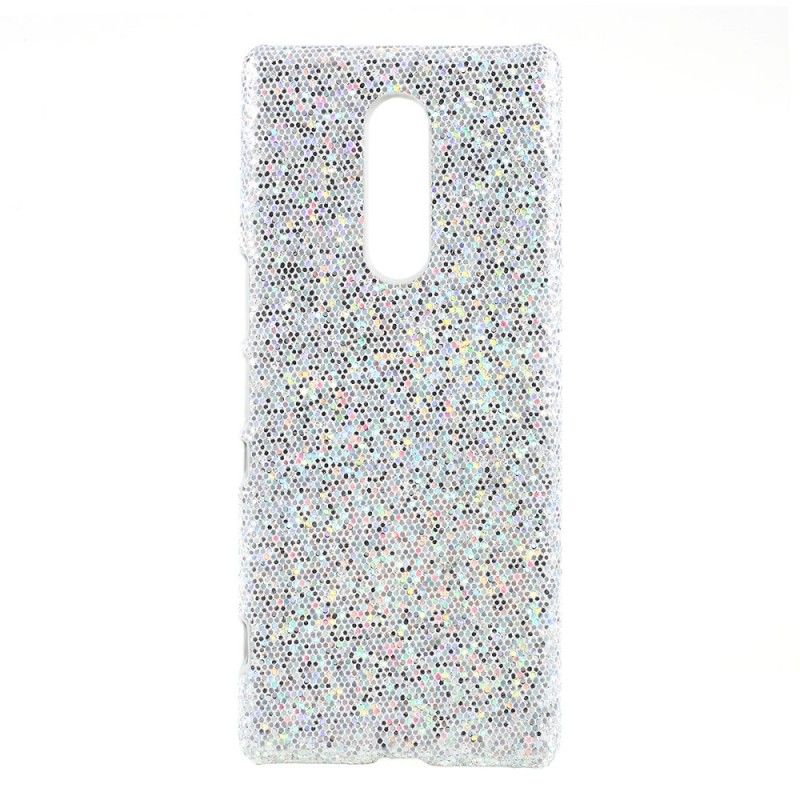 Hoesje Sony Xperia 1 Zilver Pailletten
