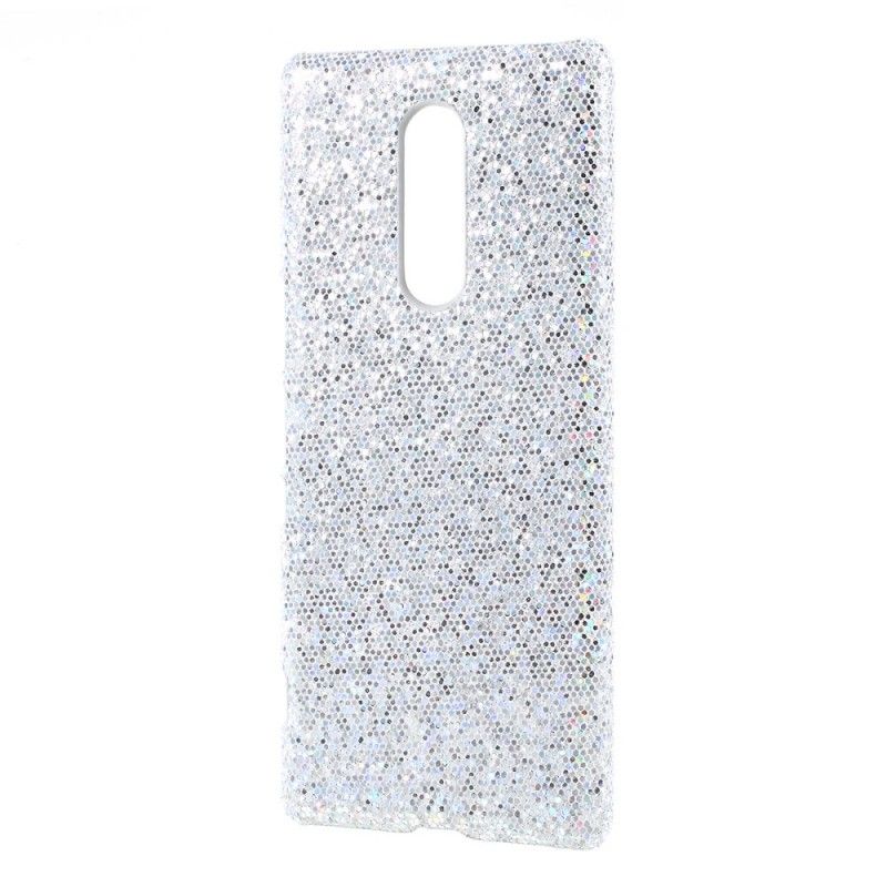 Hoesje Sony Xperia 1 Zilver Pailletten