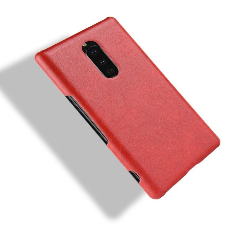 Hoesje voor Sony Xperia 1 Grijs Zwart Prestatie Lychee Leereffect