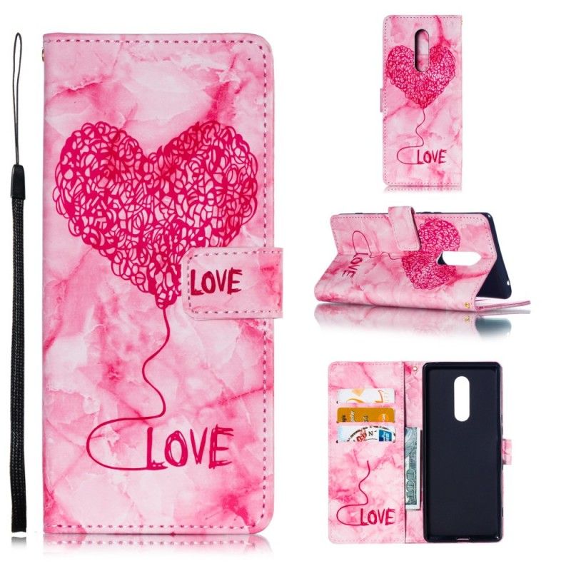Leren Hoesje Sony Xperia 1 Liefdesmarmer