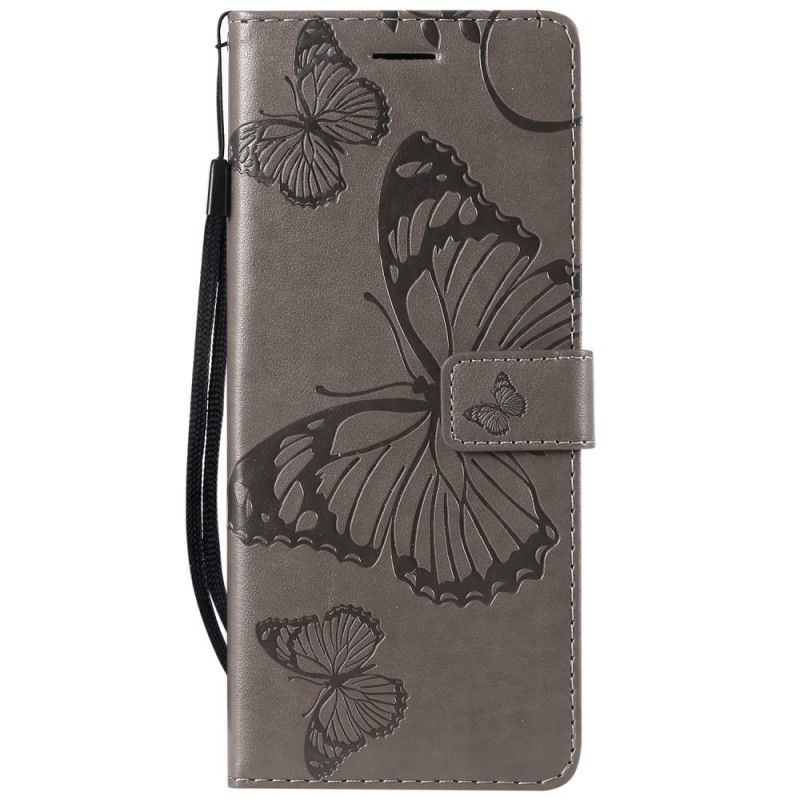 Leren Hoesje Sony Xperia 1 Telefoonhoesje Reuze String Vlinders
