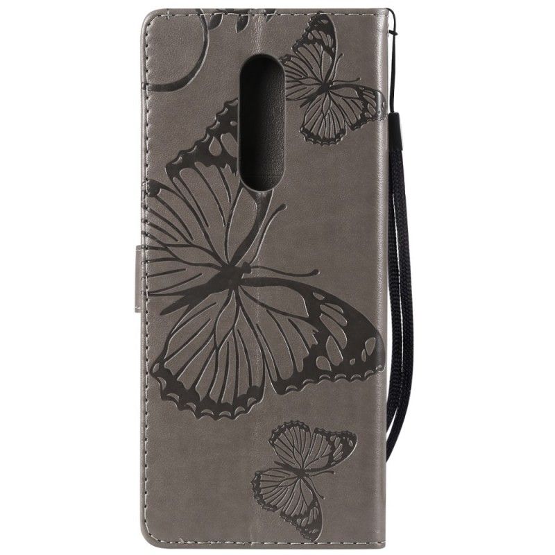 Leren Hoesje Sony Xperia 1 Telefoonhoesje Reuze String Vlinders