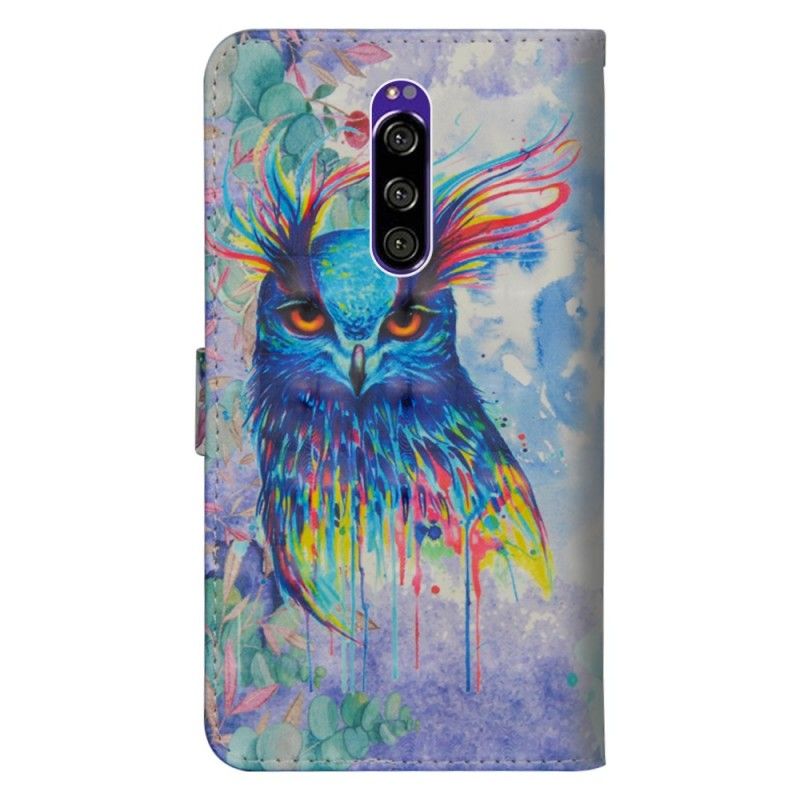 Leren Hoesje voor Sony Xperia 1 Aquarel Vogel