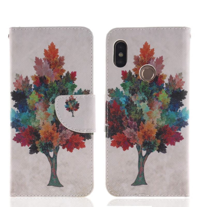 Cover Folio-hoesje Xiaomi Redmi Note 5 Telefoonhoesje Aquarelboom