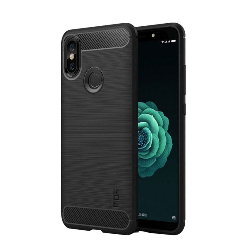 Hoesje Xiaomi Redmi Note 5 Grijs Zwart Geborsteld Koolstofvezel