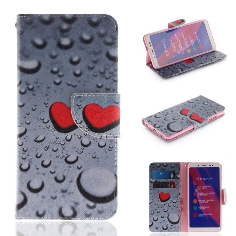Leren Hoesje Xiaomi Redmi Note 5 Hart In Water