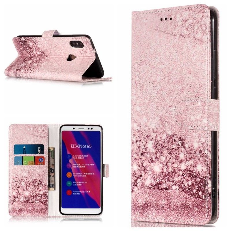 Leren Hoesje Xiaomi Redmi Note 5 Telefoonhoesje Glitterverloop