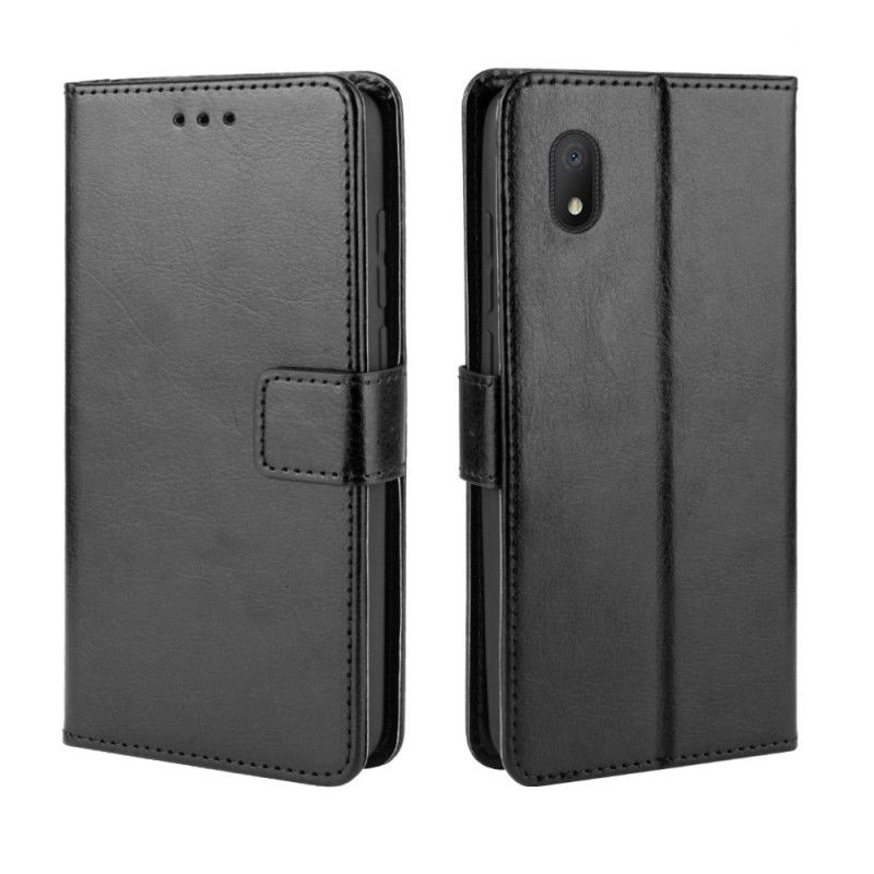 Cover Folio-hoesje Alcatel 1B (2020) Bruin Zwart Telefoonhoesje Flitsend Kunstleer