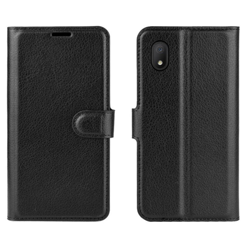 Flip Case Leren Alcatel 1B (2020) Rood Zwart Klassiek Lychee Leereffect