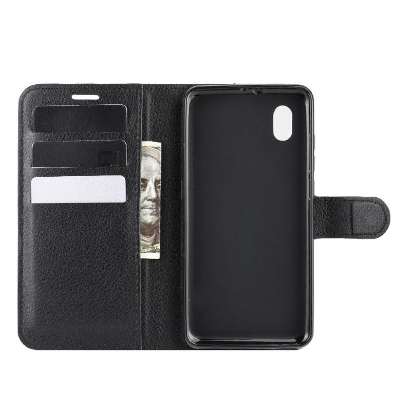 Flip Case Leren Alcatel 1B (2020) Rood Zwart Klassiek Lychee Leereffect