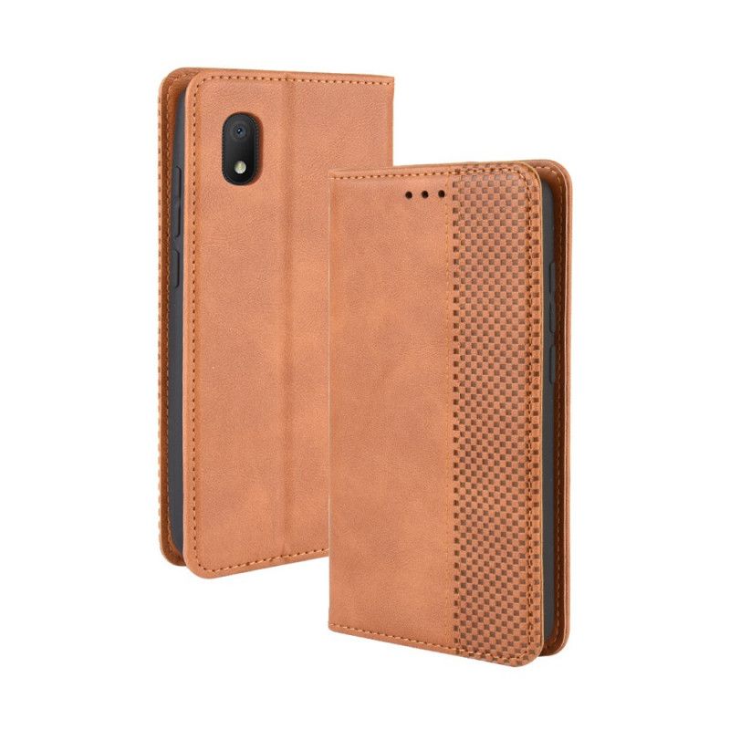 Folio-hoesje voor Alcatel 1B (2020) Rood Zwart Gestileerd Vintage Leereffect
