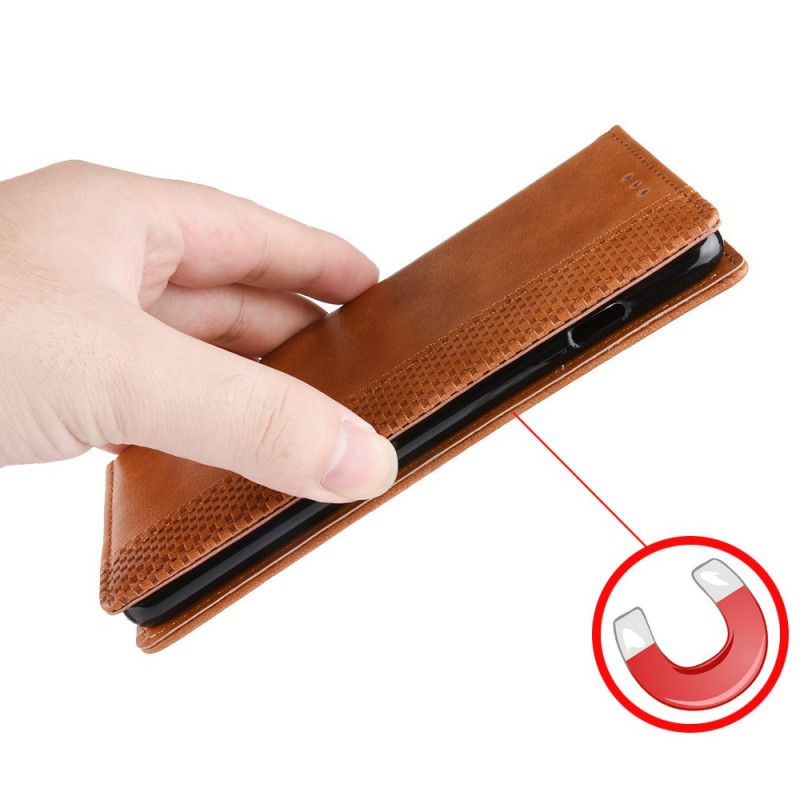 Folio-hoesje voor Alcatel 1B (2020) Rood Zwart Gestileerd Vintage Leereffect