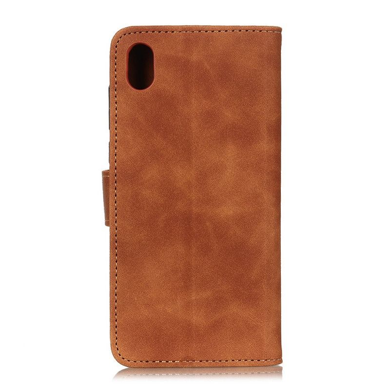 Leren Hoesje Alcatel 1B (2020) Rood Zwart Vintage Khazneh Leereffect