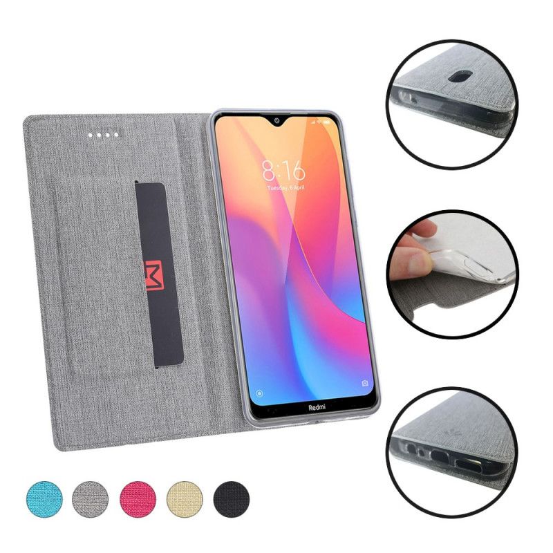 Folio-hoesje voor Xiaomi Redmi 8A Grijs Zwart Gestructureerd