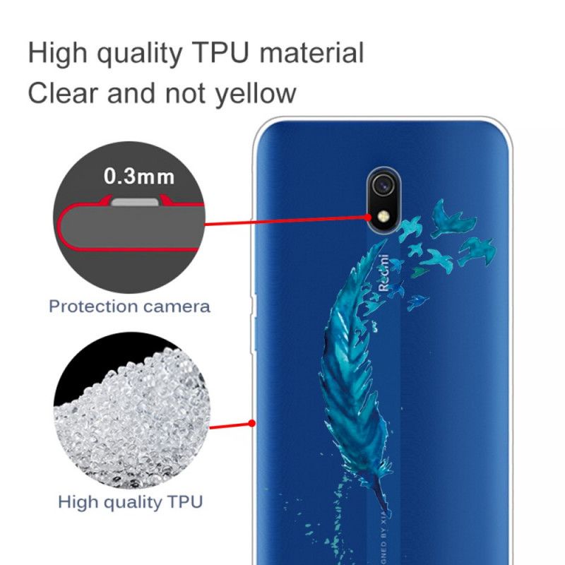 Hoesje voor Xiaomi Redmi 8A Mooie Blauwe Veer