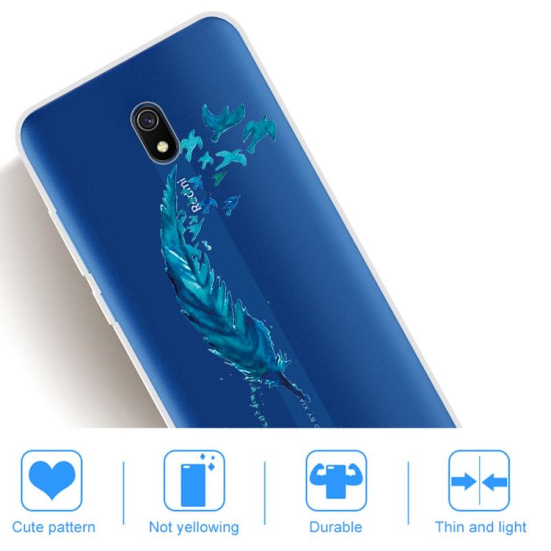Hoesje voor Xiaomi Redmi 8A Mooie Blauwe Veer