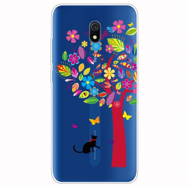 Hoesje Xiaomi Redmi 8A Telefoonhoesje Kat Onder De Gekleurde Boom