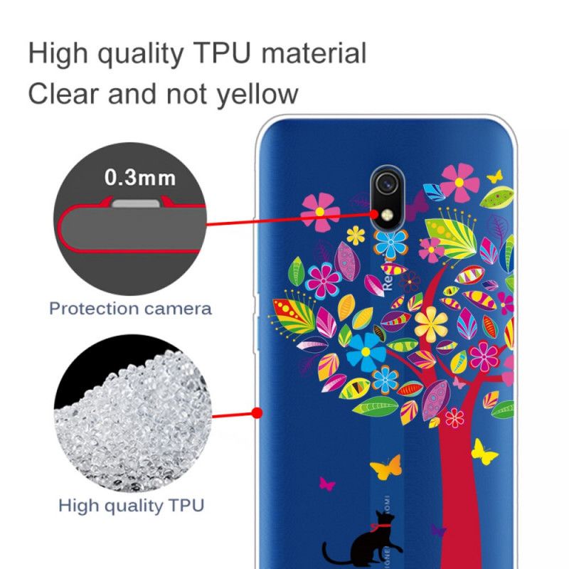 Hoesje Xiaomi Redmi 8A Telefoonhoesje Kat Onder De Gekleurde Boom