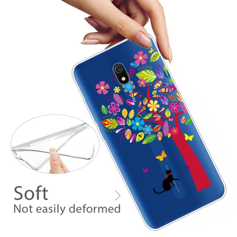 Hoesje Xiaomi Redmi 8A Telefoonhoesje Kat Onder De Gekleurde Boom