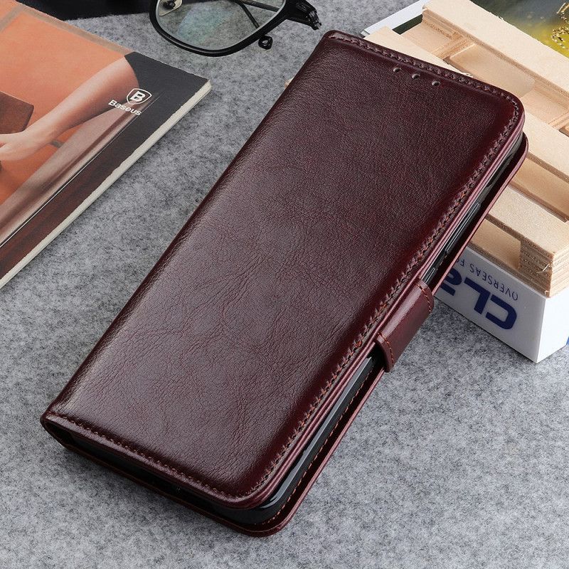 Leren Hoesje voor Xiaomi Redmi 8A Wit Zwart Klassiek Kunstleer
