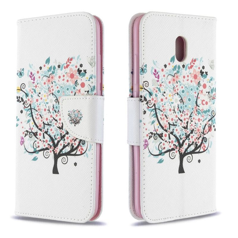 Leren Hoesje Xiaomi Redmi 8A Bloemrijke Boom