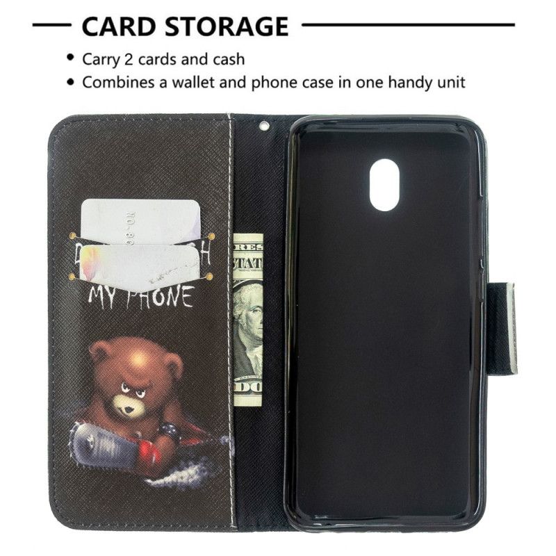 Leren Hoesje Xiaomi Redmi 8A Gevaarlijke Beer