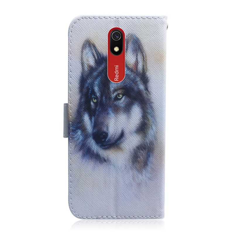 Leren Hoesje Xiaomi Redmi 8A Telefoonhoesje Honden Blik