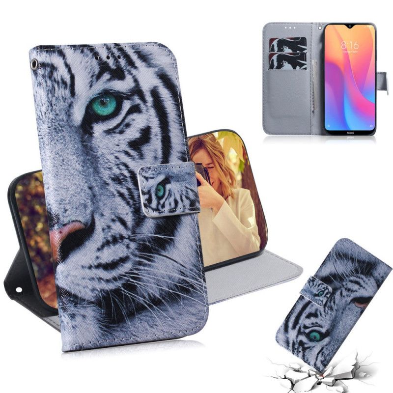 Leren Hoesje Xiaomi Redmi 8A Tijgergezicht