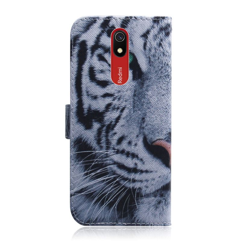 Leren Hoesje Xiaomi Redmi 8A Tijgergezicht
