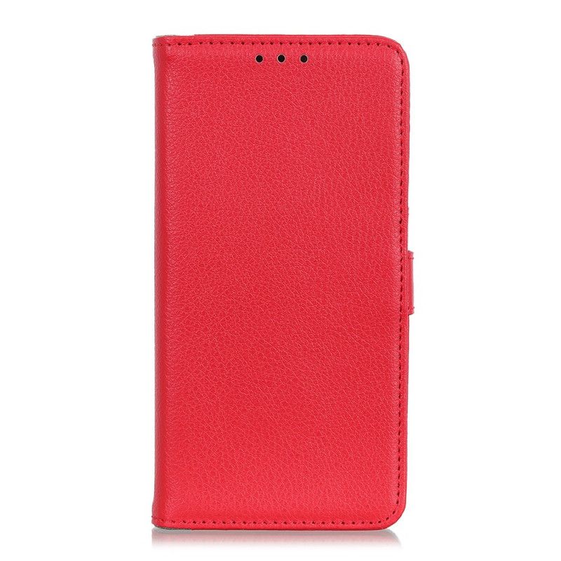 Cover Folio-hoesje Samsung Galaxy A72 4G / A72 5G Magenta Rood Telefoonhoesje Klassiek Kunstleer Van Lychee