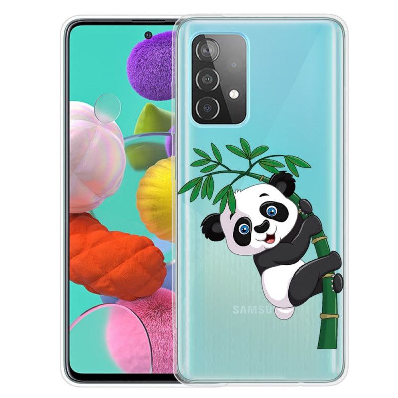 Cover Hoesje Samsung Galaxy A72 4G / A72 5G Telefoonhoesje Panda Op Bamboe