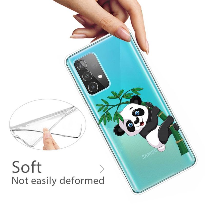 Cover Hoesje Samsung Galaxy A72 4G / A72 5G Telefoonhoesje Panda Op Bamboe