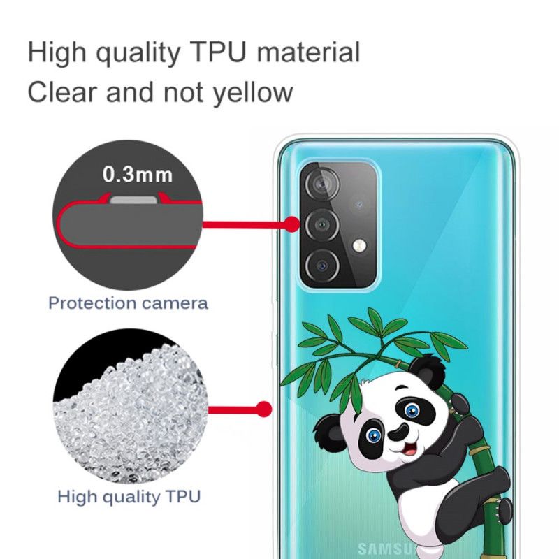 Cover Hoesje Samsung Galaxy A72 4G / A72 5G Telefoonhoesje Panda Op Bamboe