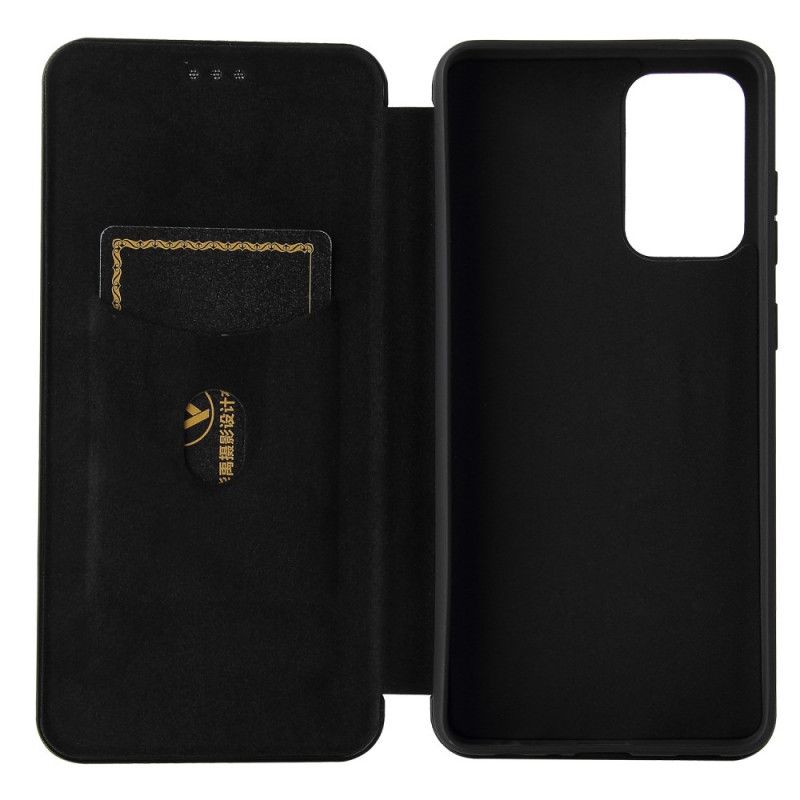 Folio-hoesje Samsung Galaxy A72 4G / A72 5G Groen Zwart Koolstofvezel