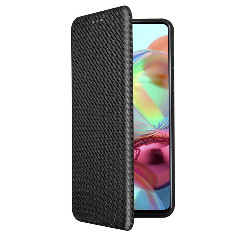Folio-hoesje Samsung Galaxy A72 4G / A72 5G Groen Zwart Koolstofvezel