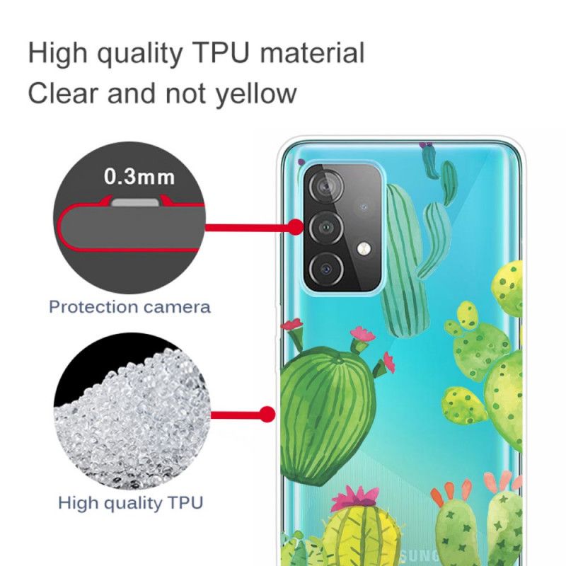 Hoesje Samsung Galaxy A72 4G / A72 5G Aquarel Cactus