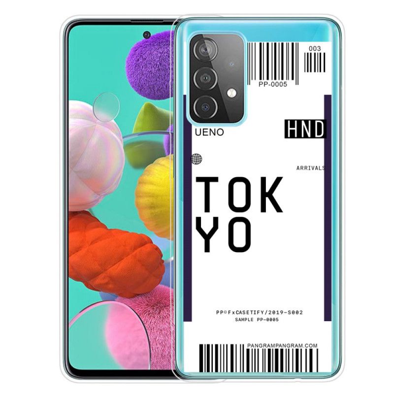 Hoesje Samsung Galaxy A72 4G / A72 5G Donkerblauw Zwart Instapkaart Tokyo