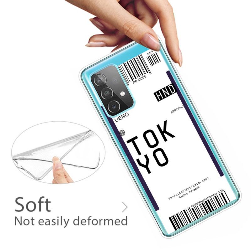 Hoesje Samsung Galaxy A72 4G / A72 5G Donkerblauw Zwart Instapkaart Tokyo