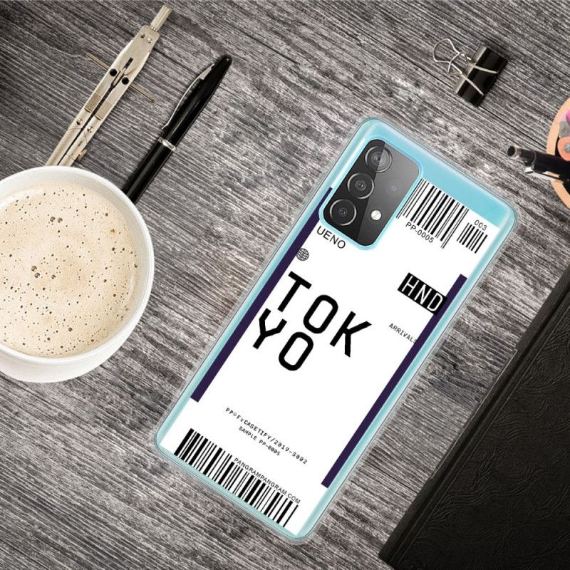 Hoesje Samsung Galaxy A72 4G / A72 5G Donkerblauw Zwart Instapkaart Tokyo