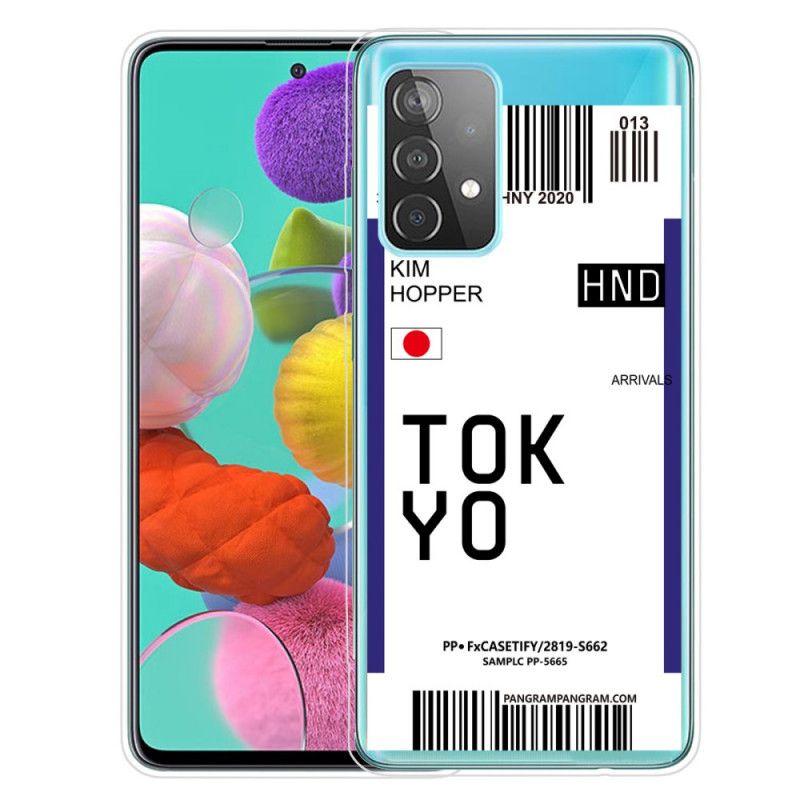 Hoesje Samsung Galaxy A72 4G / A72 5G Donkerblauw Zwart Instapkaart Tokyo