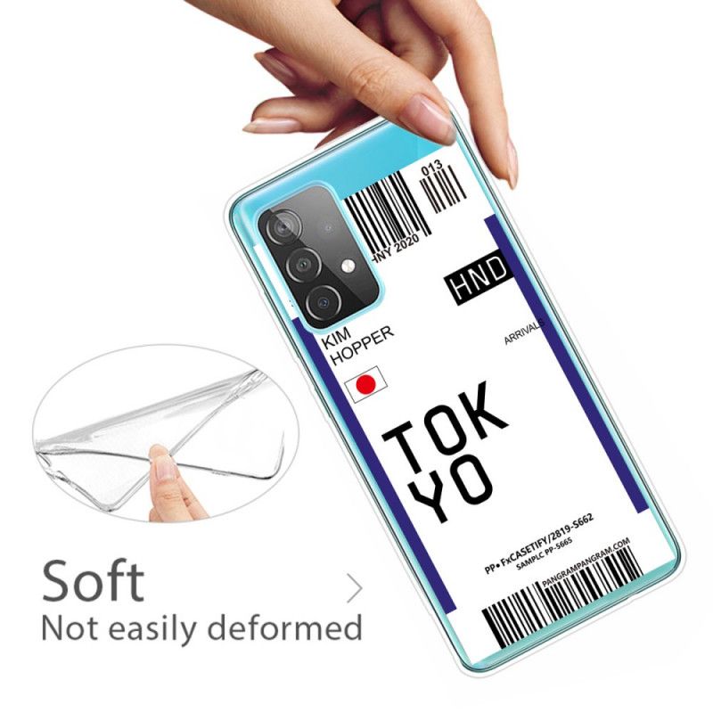 Hoesje Samsung Galaxy A72 4G / A72 5G Donkerblauw Zwart Instapkaart Tokyo
