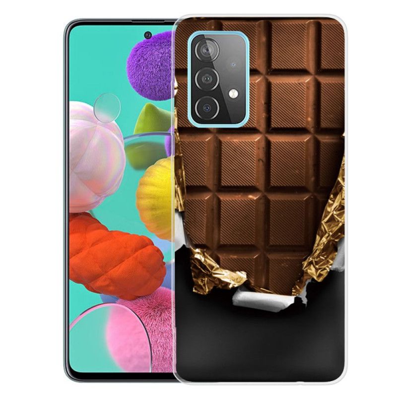 Hoesje Samsung Galaxy A72 4G / A72 5G Donkerbruin Bruin Flexibele Chocolade