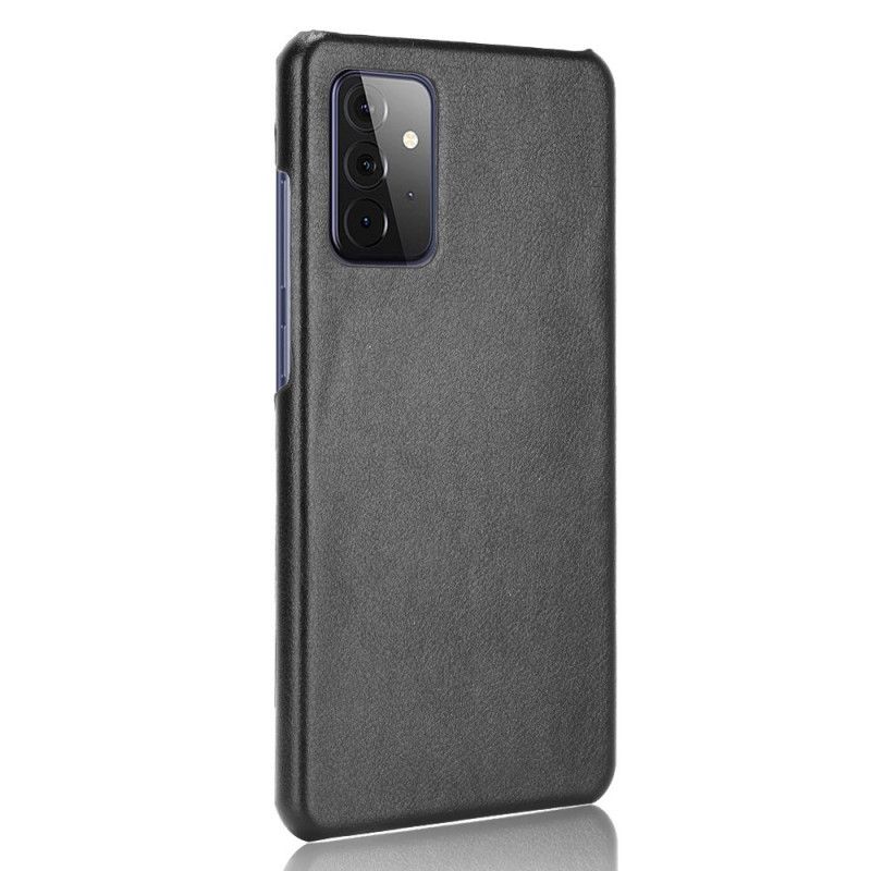 Hoesje Samsung Galaxy A72 4G / A72 5G Grijs Zwart Performance Lychee Leereffect