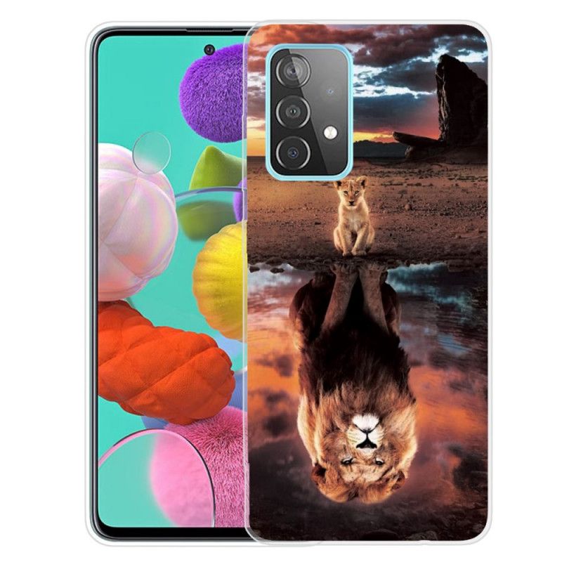 Hoesje Samsung Galaxy A72 4G / A72 5G Leeuwenwelpje Droom