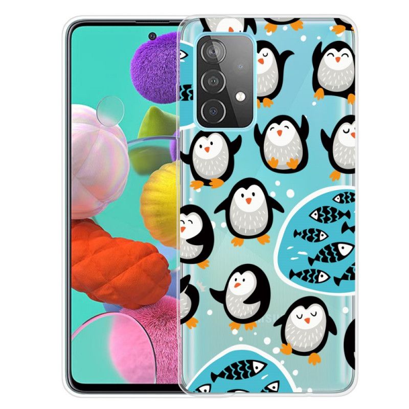 Hoesje voor Samsung Galaxy A72 4G / A72 5G Pinguïns En Vissen