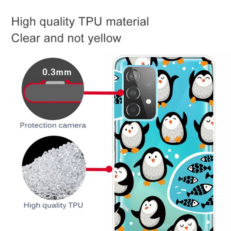 Hoesje voor Samsung Galaxy A72 4G / A72 5G Pinguïns En Vissen