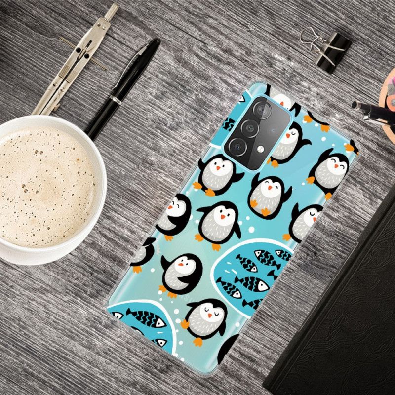 Hoesje voor Samsung Galaxy A72 4G / A72 5G Pinguïns En Vissen