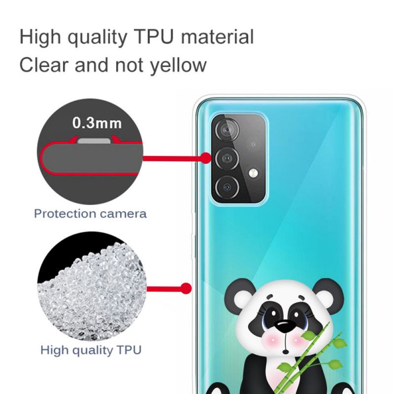 Hoesje voor Samsung Galaxy A72 4G / A72 5G Transparante Droevige Panda