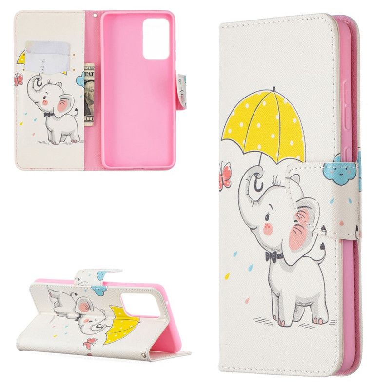 Leren Hoesje Samsung Galaxy A72 4G / A72 5G Babyolifant
